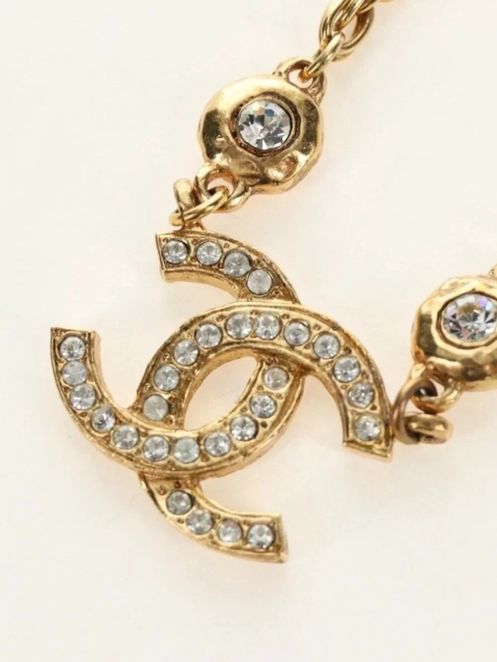 CHANEL COCO Mark Necklace metal Gold Tone CC Auth 186060M